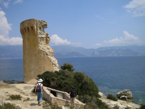 The remains of the famous tower on Mortella Point