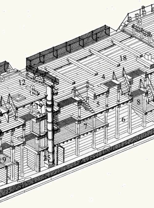 Mainmast of HMS Themis (Illustration by John McKay)